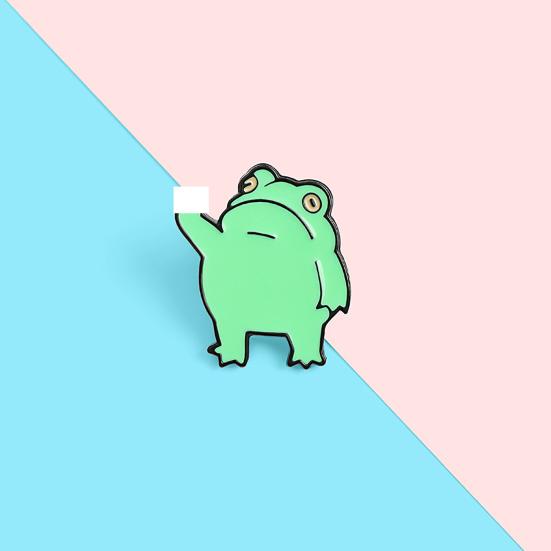 Брошь Талос, забавная брошь в стиле аниме из сплава, милая брошь в виде лягушки, мультяшного животного для детей