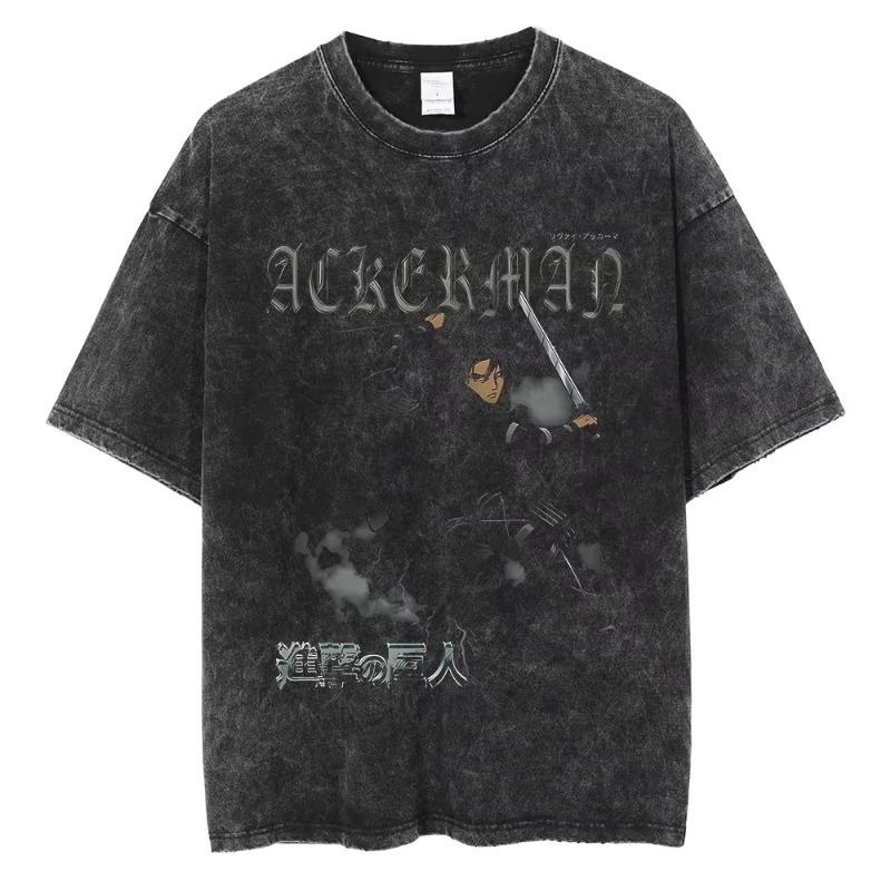 New Short Sleeved Round Neck Yk Tshirt Men New in Top Tees Mens Parentchild TShirt Anime Attack on Titan Eren Jaeger