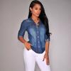 Nostalgic Retro Washed Women's Long-sleeved Denim Shirt Shirt