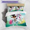 3pcs Nella the Princess Knight pattern bedding set duvet cover set includes duvet cover &pillowcases, perfect all season bedroom decoration & gift