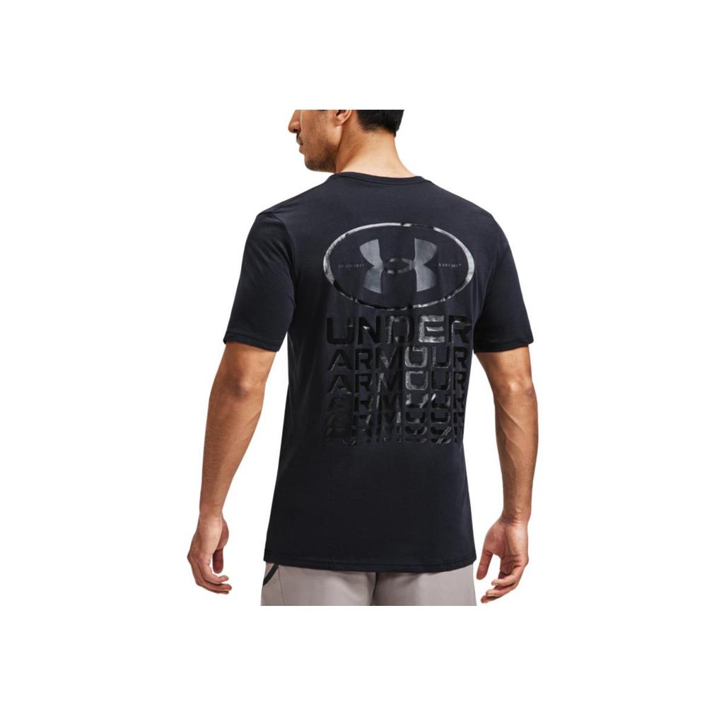 Under Armour Футболка с коротким рукавом с вышитым логотипом Мужские топы Черные 1371264-001
