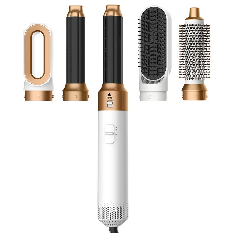 5 в 1 фен-щетка с горячим воздухом, щипцы для завивки и выпрямления волос, автоматический отсос волос, многофункциональные инструменты для укладки волос