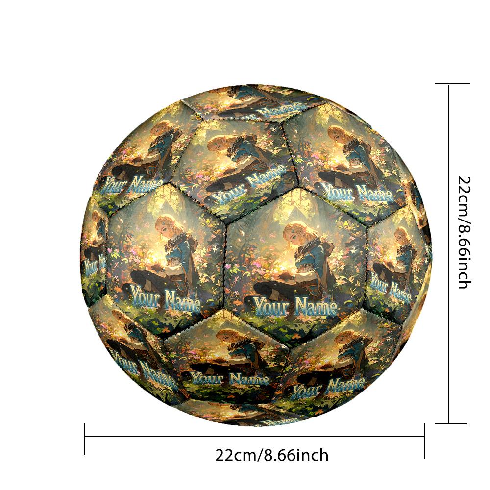 Custom Name Text Size 5 Football,Zelda Standard Training Soccer Ball