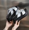 Модные 7 см босоножки из натуральной коровьей кожи с открытым носком, брендовые сандалии на платформе и танкетке, синтетические тапочки для женщин, летняя мода