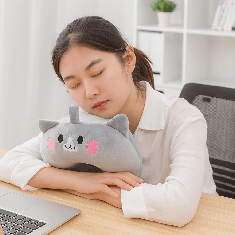 Soft Plush Travel Pillow Portable Neck Pillow Travel Package U-shaped Pillow Camping