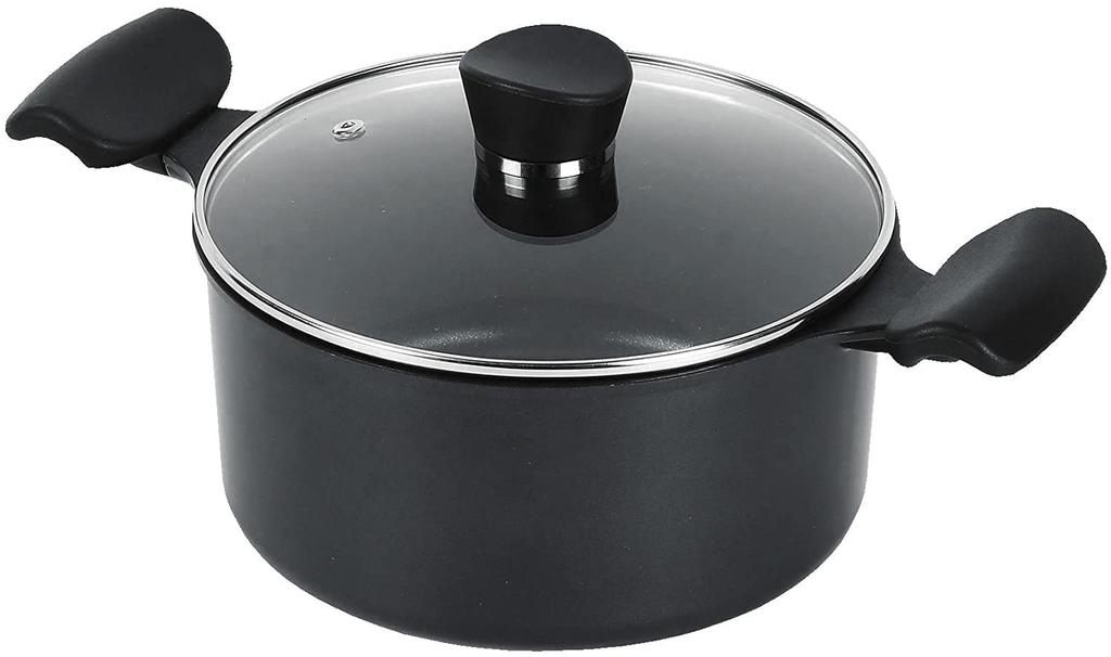 PEARL METAL Кастрюля со стеклянной крышкой 20см Алмазное покрытие Подходит для индукционных плит Castier Двуручная HB-5999