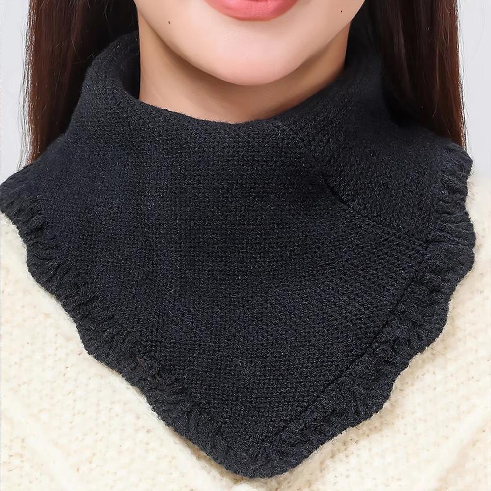 Windproof Knitting False Collar Detachable Triangle Scarf Casual Head Neck Warm Cover Women