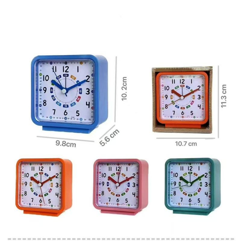 Creative and fashionable student-specific alarm clock Square desktop clock Home decoration Children's early education learning hour clock