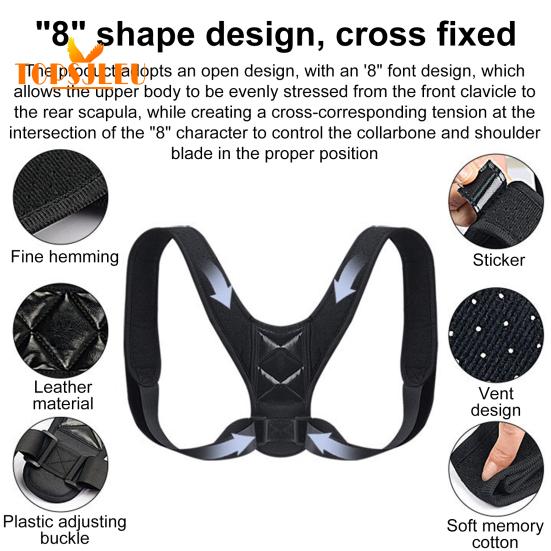 Лента-застежка для корректора осанки спины - регулируемая, пояс для коррекции горбатости, удобный пояс для поддержки спины для женщин и мужчин