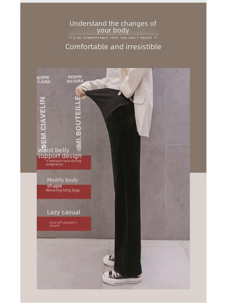 Широкие брюки для беременных весна-осень: Легкие, свободные, повседневные брюки большого размера