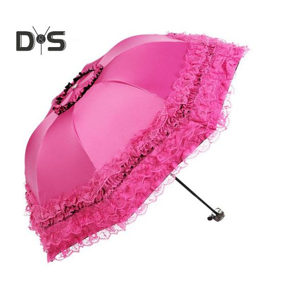Кружевной складной зонт, портативный, солнцезащитный, с защитой от ультрафиолета, ветрозащитный, легкий, водонепроницаемый, дорожный, мини-зонт от солнца и дождя, карманный зонт