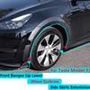 ModelY Wheel Eyebrow для комплектов кузова Tesla Model Y 2023 Аксессуары для внешнего декора ABS Carbon Fibre Передний бампер Lip Боковые юбки