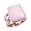 Кольцо из натурального розового опала, драгоценный камень, 925 пробы, сплошное серебро, двухцветное, S.8.5US Z0i22