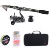 Fishing Rod Combo with Telescopic Fishing Pole Spinning Reels Fishing Bag Lure Line Sets Accessories