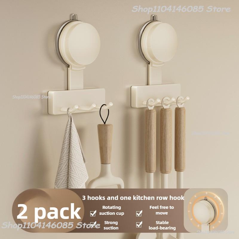 Strong Load-Bearing No Punching Suction Cup Hook Bathroom Wall Mounted Door Hanging Clothes Rack Clothes and Towel Racks