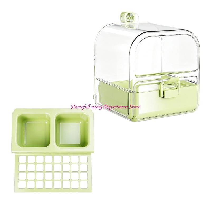 Small Bird Bath and Cup Accessory, Hanging Birdcage Station for Companion Birds and Regular Cage Routines