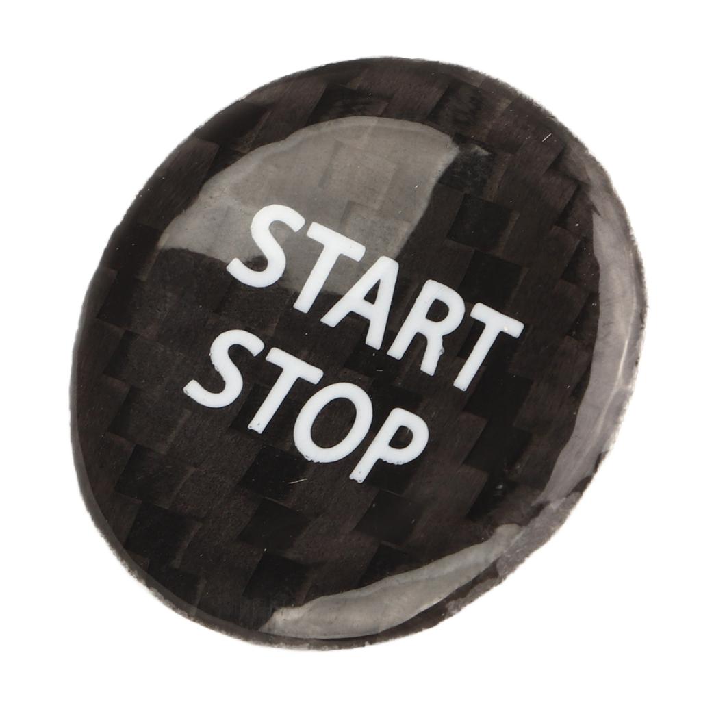 Push Start Button Cover Carbon Fiber Ignition Switch Button Cover Trim Replacement for GTR R35 2008‑2016 Black