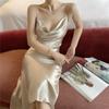 Halter Dress Satin Slimming Dress