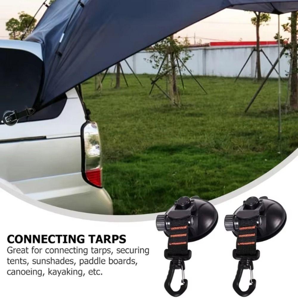 360° Rotating Tent Fixing Hooks Vacuum Tent Suckers Hook Awning Tarps Suction Cups Camping Bracket