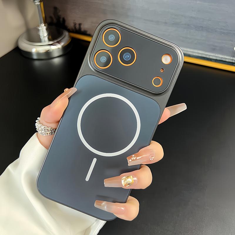 Популярный Космический Оранжевый Акрил ПК Для Чехла Телефона Для Для Iphone 17 Pro Max 16 1 14 13 Магнитная Беспроводная Зарядка Жесткий Чехол