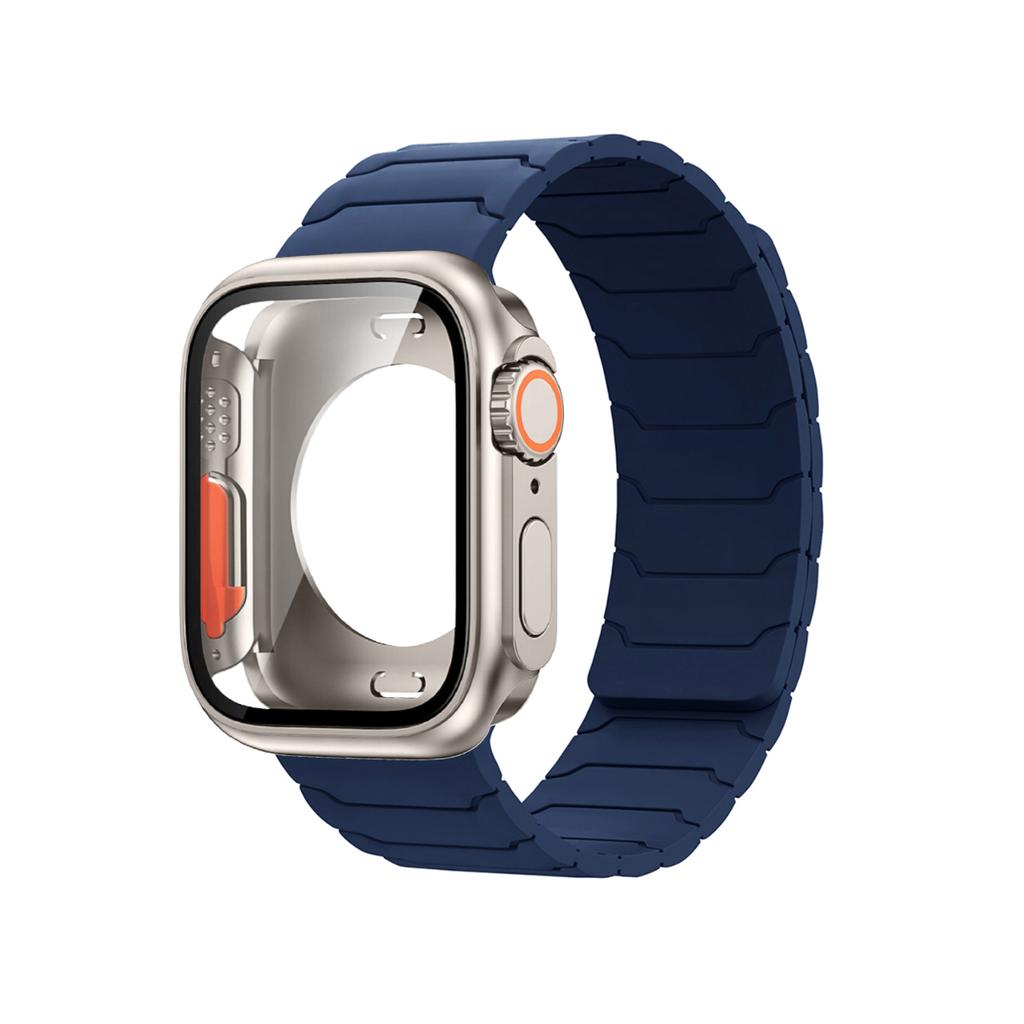 Чехол+Ремешок для Apple Watch Band 45мм 44 41 42 40мм Силиконовый Браслет для Iwatch Серии 3 4 5 6 Se 7 8 9 10 Сменить на Ультра Чехол
