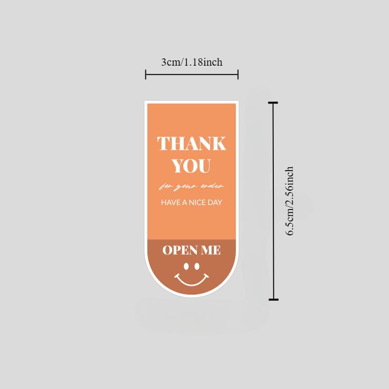 Stickers Cute Expression Rectangular Sticker Gift Box Sealing Label Self-adhesive Packaging Gift Box Sticker Seal Sticker Fast Food Takeout Package