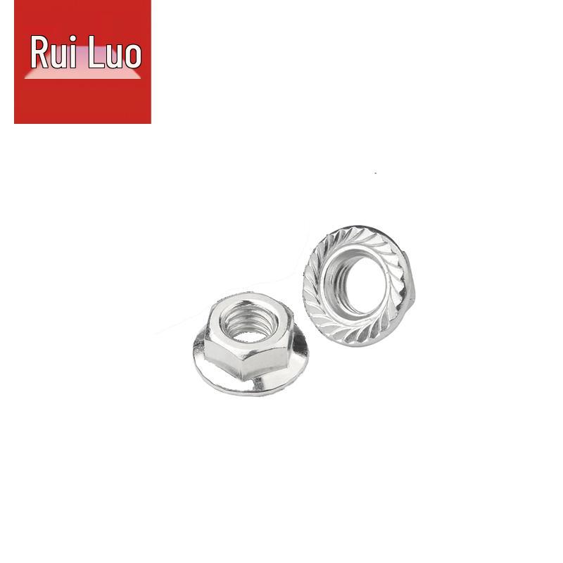 Rui Luo 304 Stainless Steel Serrated Hex Flange Nut DIN6923
