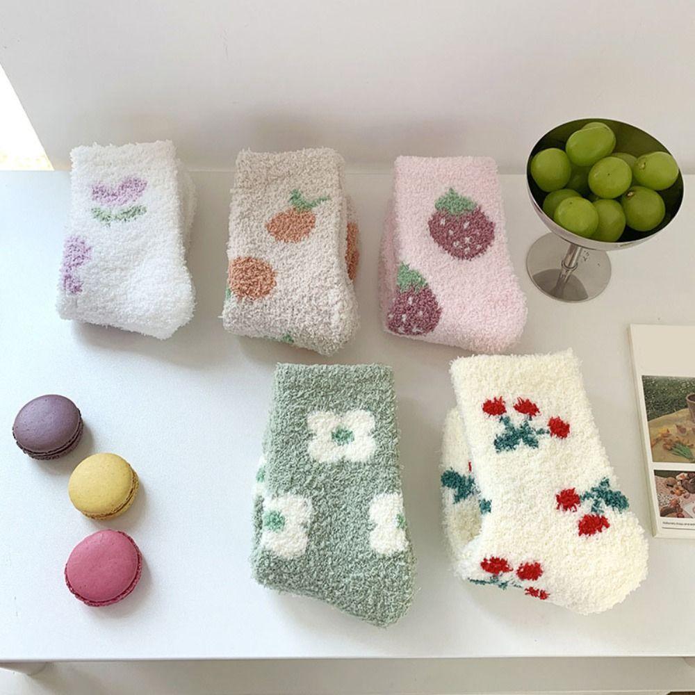 Thickened Coral Fleece Socks Winter Warm Socks Women Sweet Floor Plush Socks Autumn