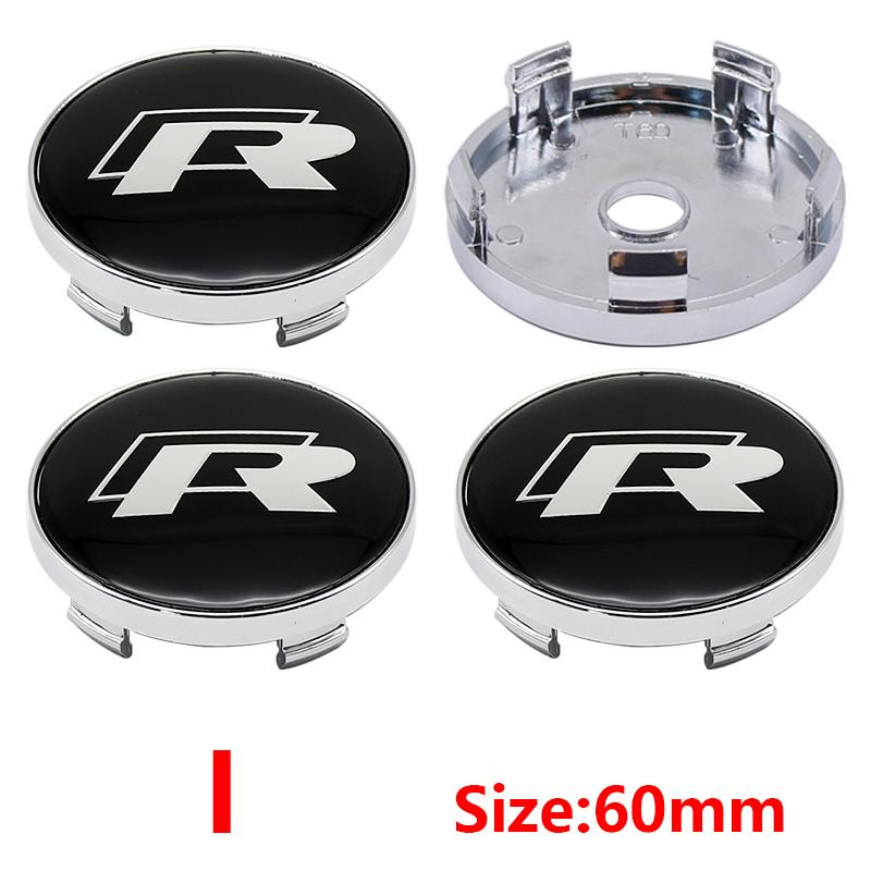 Для VW VOLKSWAGEN Новые 4 шт. 56 мм Наклейка на центр колеса автомобиля 60 мм Колпачок ступицы колеса Аксессуар Для VW golf Passat R Rline GTI