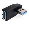 Adaptateur USB 3.0 - DELOCK - 65341 - Couleur Noir - 90° Angled - 5 Gbit/s