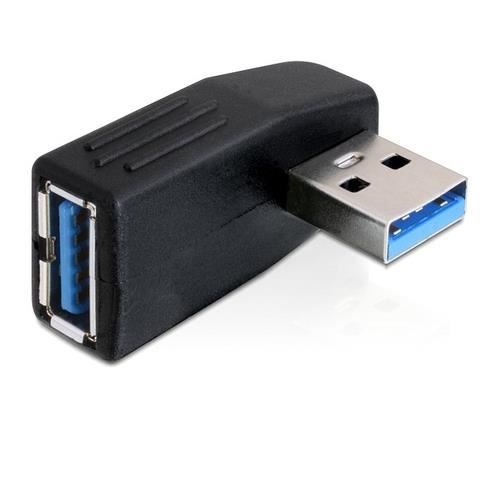 Adaptateur USB 3.0 - DELOCK - 65341 - Couleur Noir - 90° Angled - 5 Gbit/s