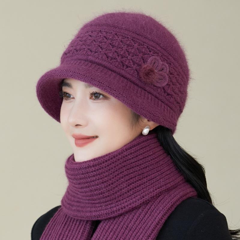 New Autumn and Winter Women's Fleece Basin Hat, Ear Protection Hat, Knitted Wool Hat