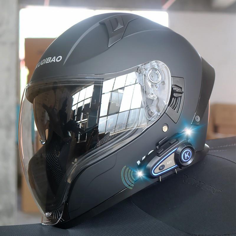 Full Face Motorcycle Helmet Dual Visor 3C Certified Lightweight All With Bluetooth Intercom