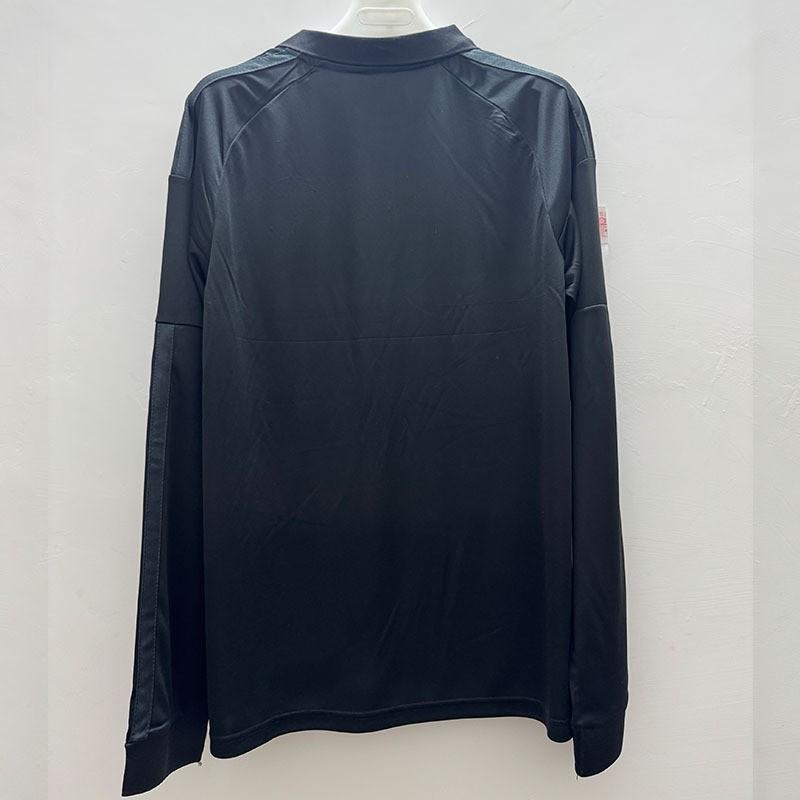 Mens Black Long Sleeve Soccer Jersey 2026-2027 Fan Edition Bamboo Fiber Football Uniform Adult Training Match