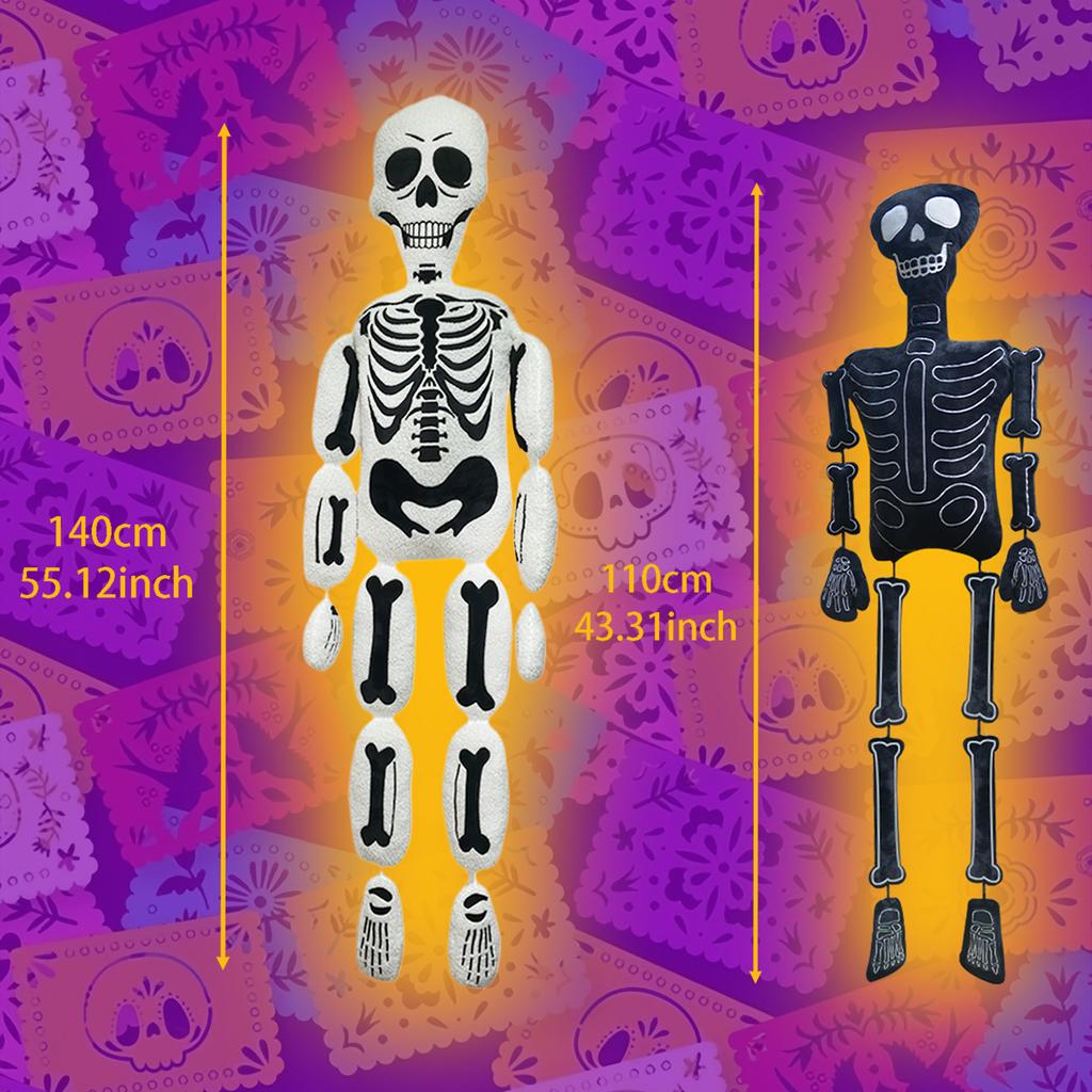 New Skeleton Monster Plush Toys Cute Cartoon Horror Skull Dolls Ghost Skull Stuffed Toy Room Decoration Birthday Gifts