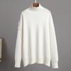 Women's Patchwork Turtleneck Sweater Autumn Winter New Casual Loose Lazy Thick Knit Pullover