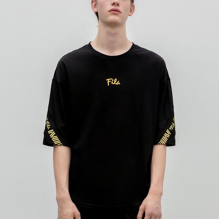 FILA Loose Short Sleeve Couple Style Black Unisex F11M938126F-BK