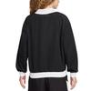 Nike Sportswear Essentials Color Block Loose Lightweight Knit V-Neck Sweatshirt Women Tops Black White FV7649-010