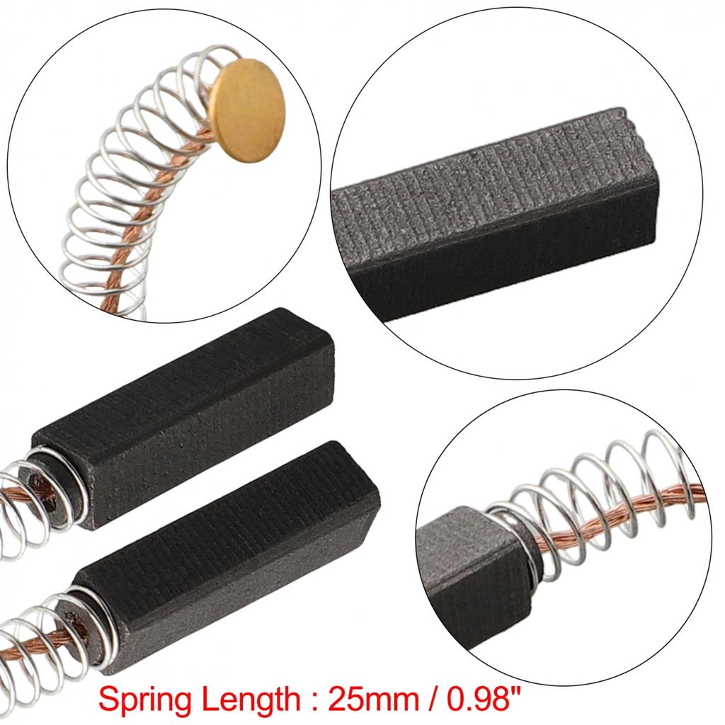 Top Notch Replacement Carbon Brushes 2pcs for Electric Motors 20mm X 6mm X 5mm