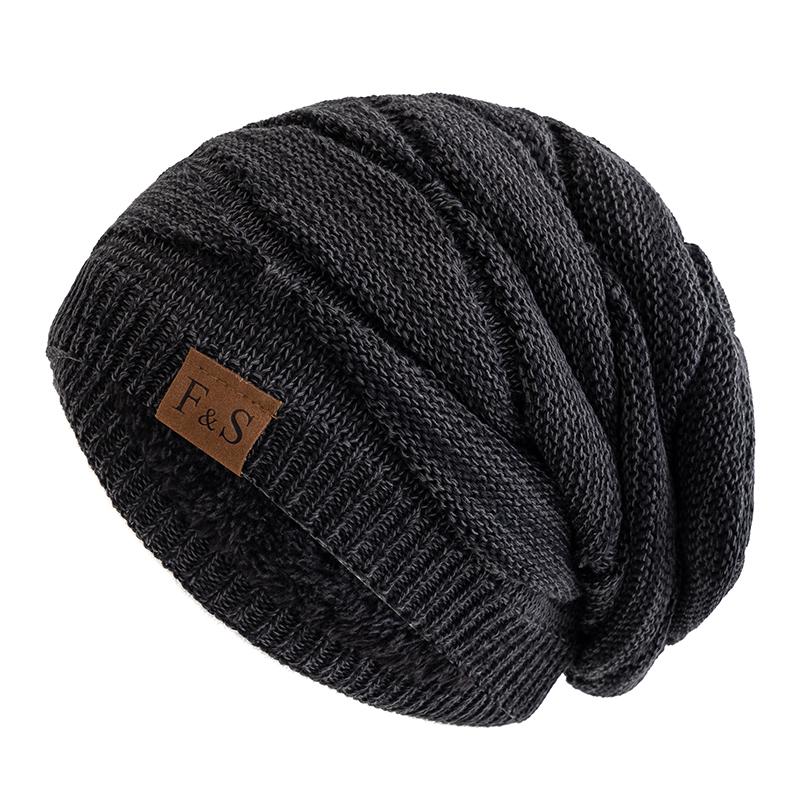 Unisex Mixed Color Design Knitted Hat Fashion Outdoor Keep Warm Winter Hat Casual Add Fur Lined Beanie Cap