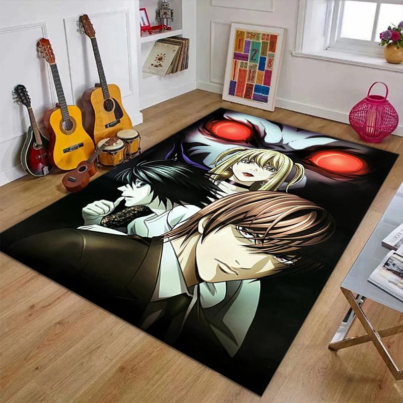 Полиэстеровый ковер Death Note, Мягкий коврик для помещений под офисное кресло, в гостиную, к компьютерному столу - Декоративный дизайн ковра для домашнего офиса