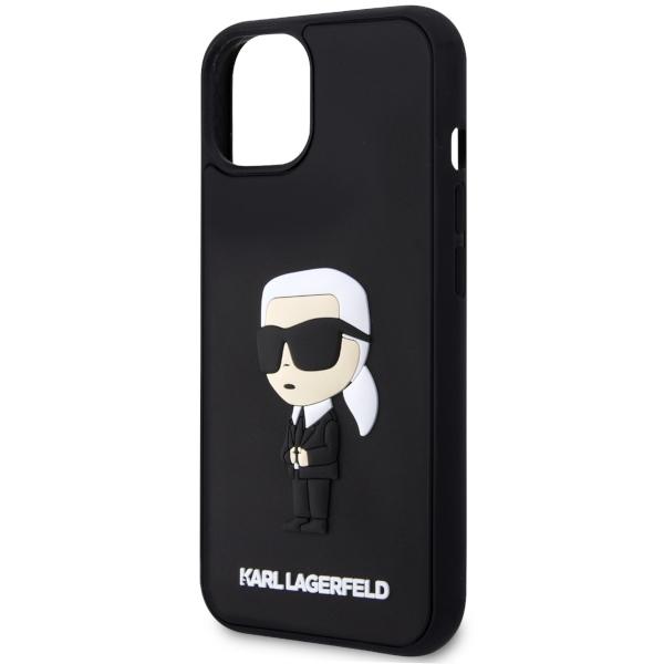Etui do iPhone 14 Plus Karl Lagerfeld Hardcase Rubber Ikonik 3D Czarny