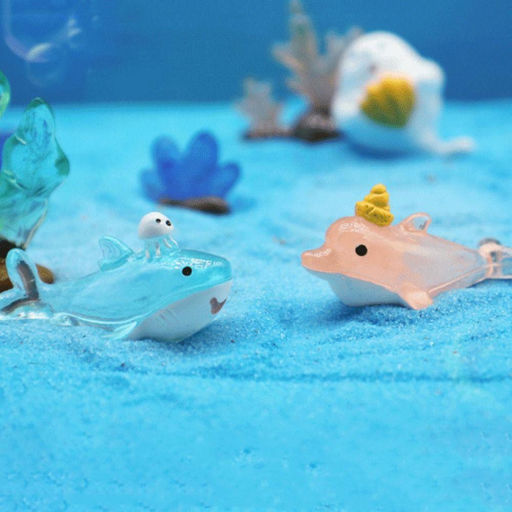 Фигурка кита из смолы, миниатюрные декоративные украшения для морских животных, декор для аквариума