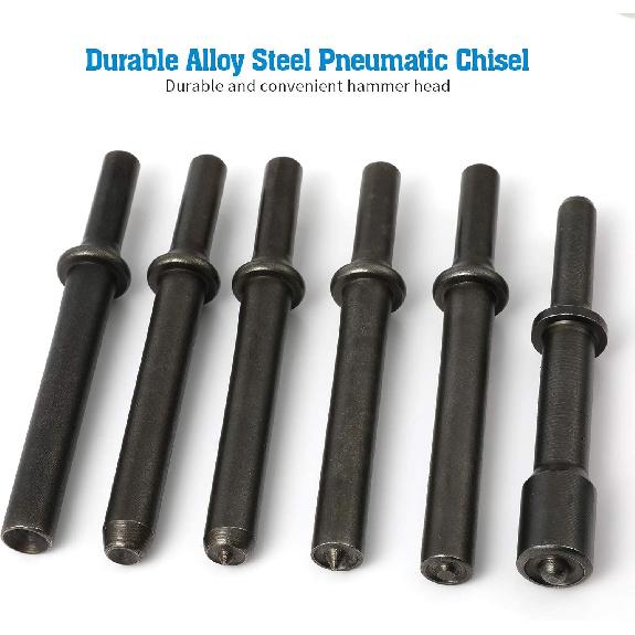 7 Pcs Great Heavy Duty Smoothing Pneumatic Air Rivet Hammer Tools Kit