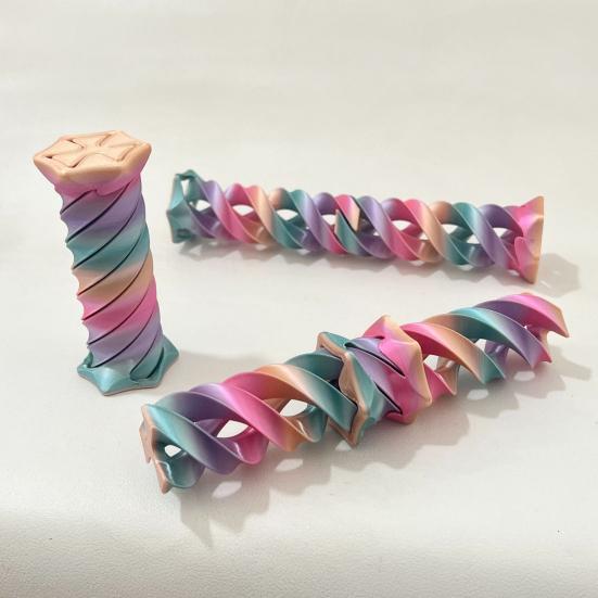 3D Printed Spiral Toy Repeating Rotation Expanding Spiral Passthrough Sculpture Figurine Stress Relief Kids Adults Mini Spiral Fidget Toy