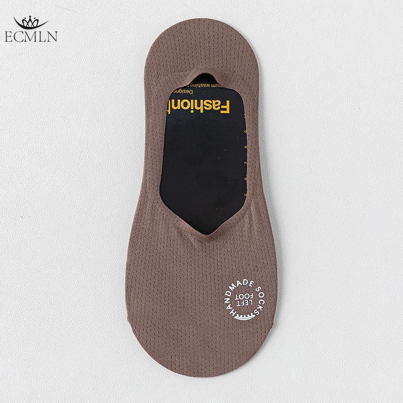 Men's Invisible Boat Socks Summer Thin Shallow Mouth Short Socks Solid Color Towel Bottom Sweat-absorbent Hollow No-fall Ice Stockings