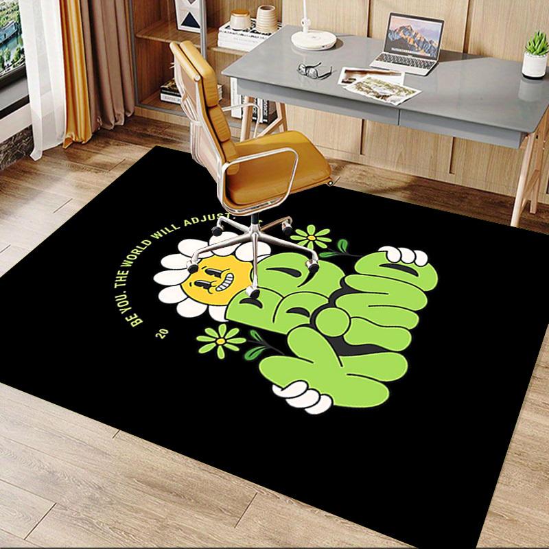 1pc Be Kind Home Office, Durable Polyester Floor Mat with Easy, Office Decor, Urban Style, Nonslip Backing, Highquality Fabric
