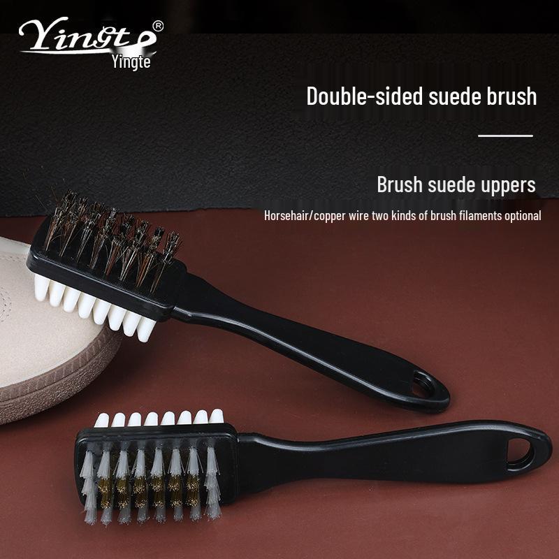 Трехсторонняя щетка для чистки зимней обуви из замши и кожи