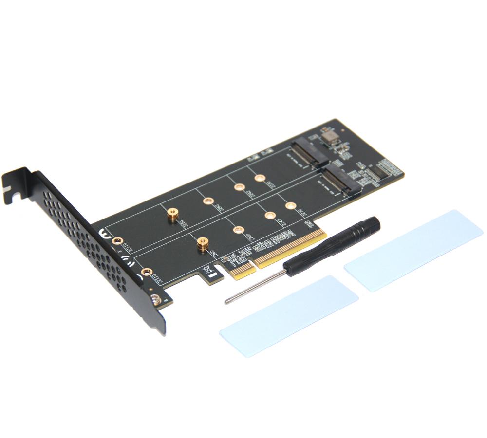 To Nvme M2 Pcie Adapter Card Pcie 40 X8 X16 Nvme M Key Ssd Converter M2 Pci Expansion Card For 2230 2242 2260 2280