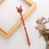 4PCS Cartoon Plastic Christmas Neutral Pens Kawaii Black Ink Elk Sequins Pen Cartoon Stationery Gel Pens Writing